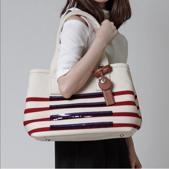 MARC JACOBS ST TROPEZ LARGE CANVAS TOTE, ECRU, NWT - Picture 3 of 8